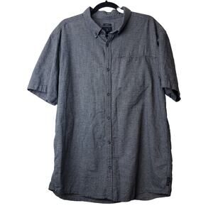 Prana Shirt Men XL‎ Slim Fit Hiking Organic Cotton Gray Button Down Short Sleeve